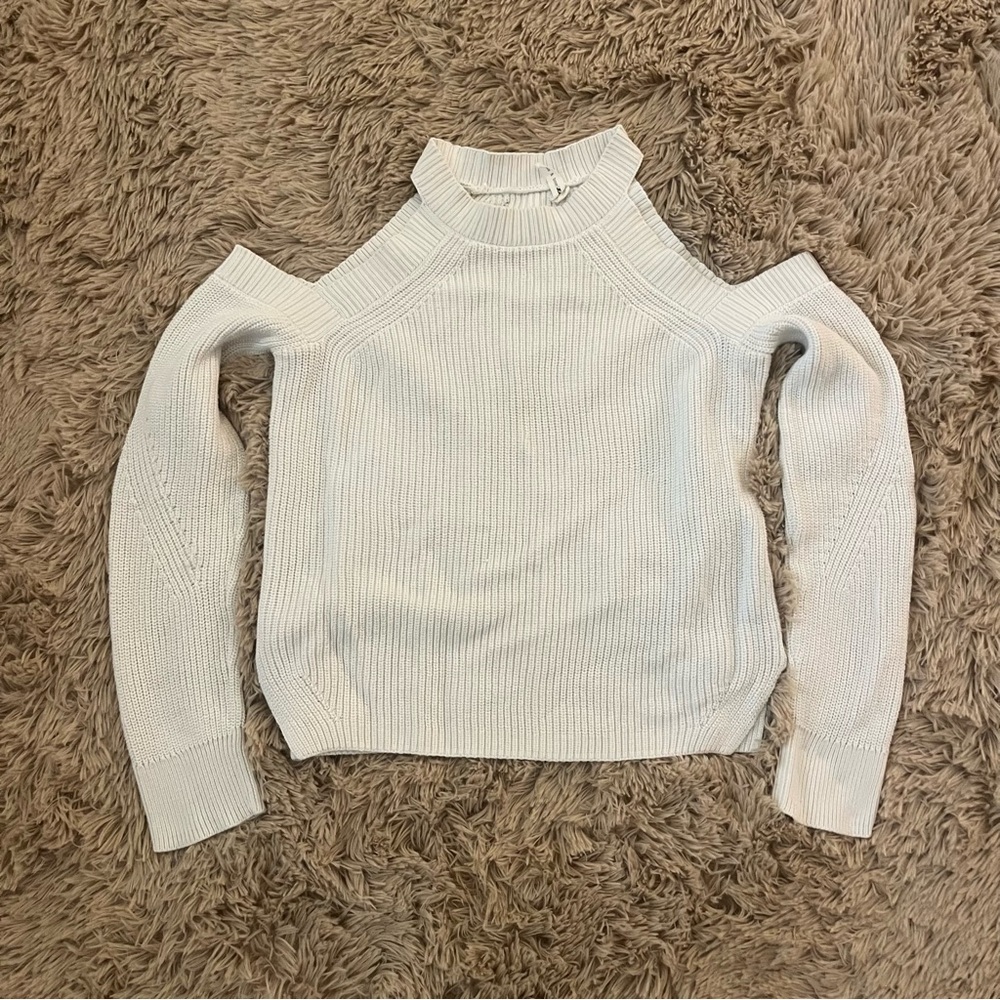 rag & bone Cold-Shoulder Ribbed Cream Sweater S